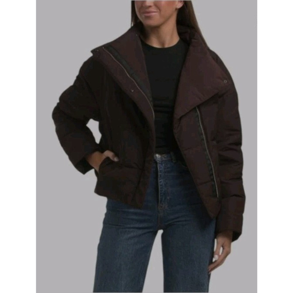 Theory | Jackets & Coats | Theory Offset Puffer Jacket Dark Current ...